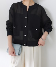 COLLAGE GALLARDAGALANTE（コラージュガリャルダガランテ）の「【再販売決定！5/14(木)18時～】スキッパーメッシュメタルボタンカーディガン/WEB限定（カーディガン/ボレロ）」