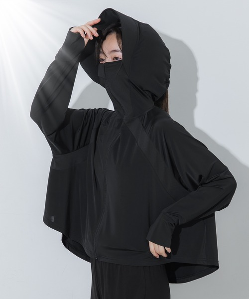 coca(coca)(コカ)の「UVカットパーカー(パーカー・レディース・ブラック・L/M/S)」の1枚目の写真