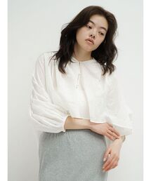 Square dot sheer blouse