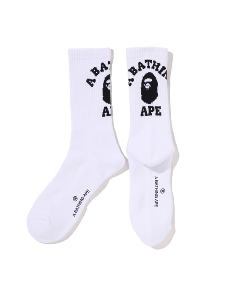A BATHING APE（アベイシングエイプ）の「COLLEGE SOCKS UNDERWEAR（ソックス/靴下・メンズ・サックスブルー/ホワイト/ブラック・LARGE/MEDIUM）」の2枚目の写真