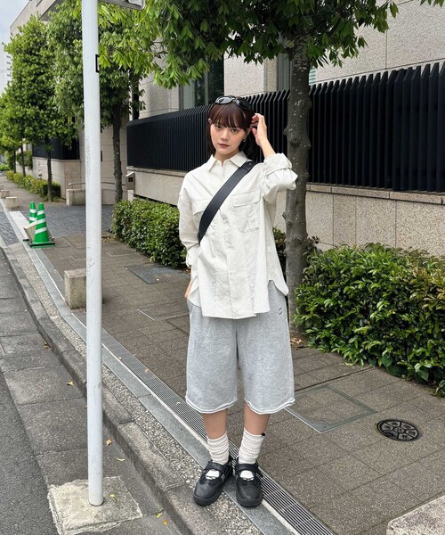 CITEN(シテン)の「<CITEN>スウェットショートパンツ(スウェットパンツ・レディース・ダークグレー/ライトグレー・S/M)」の3枚目の写真