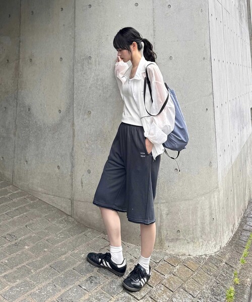 CITEN(シテン)の「<CITEN>スウェットショートパンツ(スウェットパンツ・レディース・ダークグレー/ライトグレー・S/M)」の4枚目の写真