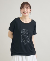 meeny miny | 【おひさま牧場】  ｢グレイ｣刺繍Tシャツ(Tシャツ/カットソー)