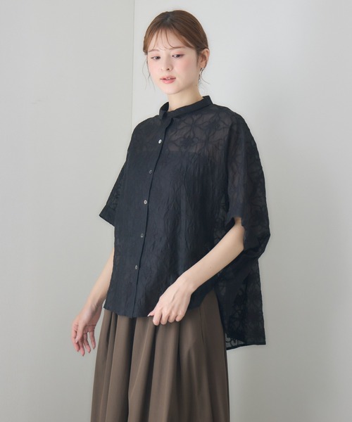 KATHARINE ROSS(キャサリンロス)の「シアー刺繍ドルマンシャツ(シャツ/ブラウス・レディース・アイボリー/ブラック・FREE)」の5枚目の写真