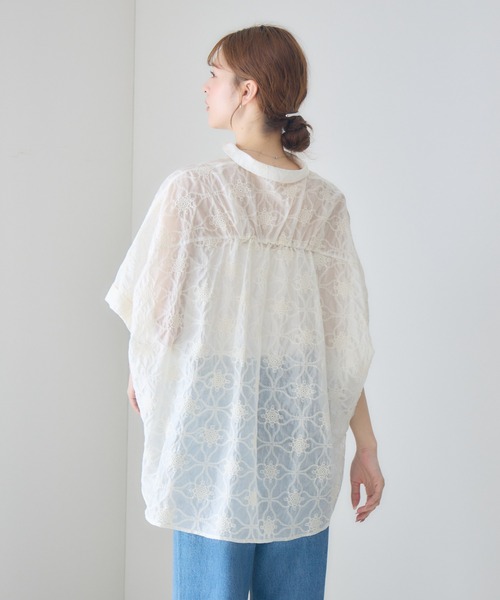 KATHARINE ROSS(キャサリンロス)の「シアー刺繍ドルマンシャツ(シャツ/ブラウス・レディース・アイボリー/ブラック・FREE)」の20枚目の写真