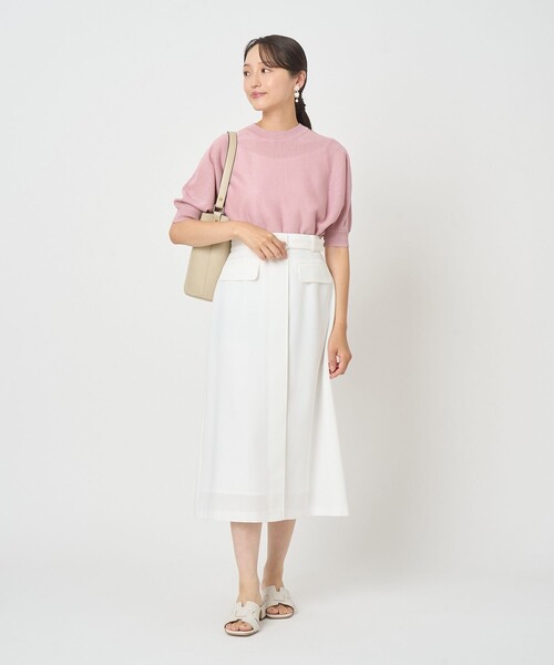 ANAYI(アナイ)の「スラブオックスベルト付きAライン スカート(スカート・レディース・ブラック/ターコイズブルー/ライトベージュ/ホワイト・36/38)」の9枚目の写真