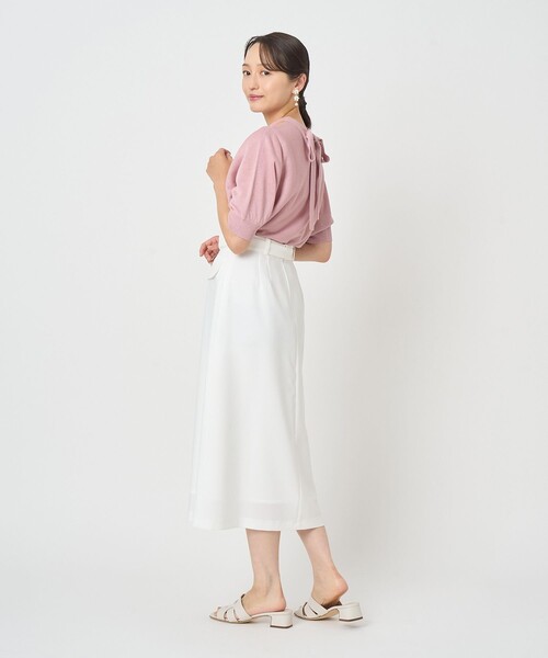 ANAYI(アナイ)の「スラブオックスベルト付きAライン スカート(スカート・レディース・ブラック/ターコイズブルー/ライトベージュ/ホワイト・36/38)」の10枚目の写真