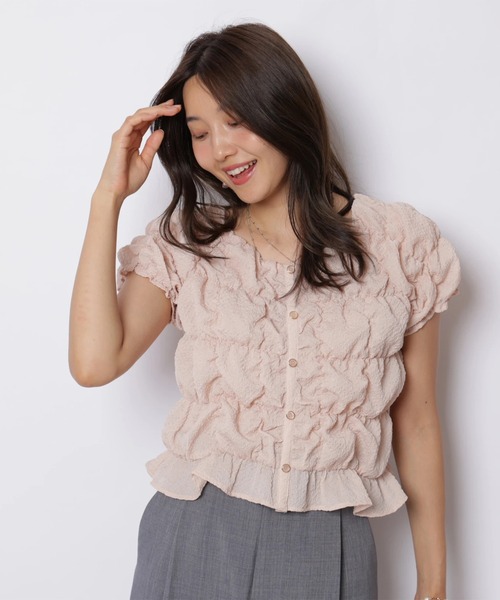 JUSGLITTY(ジャスグリッティー)の「パフシャーリングブラウス(シャツ/ブラウス・レディース・ピンク系その他5・2)」の4枚目の写真