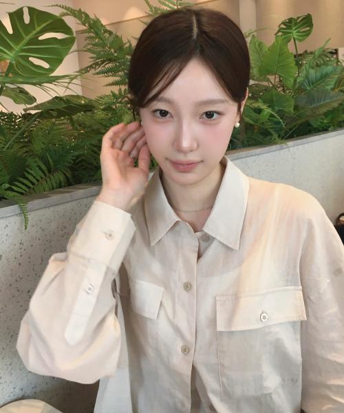 MIND BRIDGE WOMEN（マインドブリッジウーマン）の「[W]シアコットンオーバーサイズアウトポケットシャツ - 3カラー（シャツ/ブラウス・レディース・ホワイト/ライトベージュ/ブラウン・55/66）」の4枚目の写真