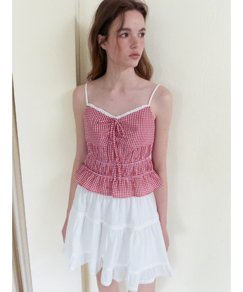 ETMON（エトモン）の「Smocked Cami Blouse, Red（シャツ/ブラウス・レディース・その他・SMALL/MEDIUM）」の2枚目の写真