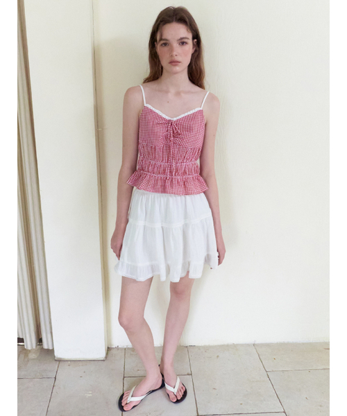 ETMON（エトモン）の「Smocked Cami Blouse, Red（シャツ/ブラウス・レディース・その他・SMALL/MEDIUM）」の3枚目の写真