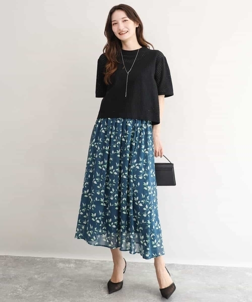 MK MICHEL KLEIN（エムケーミッシェルクラン）の「[洗える]ドット調アイレット レースTシャツ（Tシャツ/カットソー・レディース・イエロー/ホワイト/ブラック・38）」の14枚目の写真