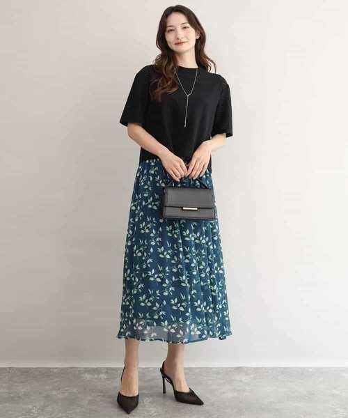 MK MICHEL KLEIN（エムケーミッシェルクラン）の「[洗える]ドット調アイレット レースTシャツ（Tシャツ/カットソー・レディース・イエロー/ホワイト/ブラック・38）」の15枚目の写真