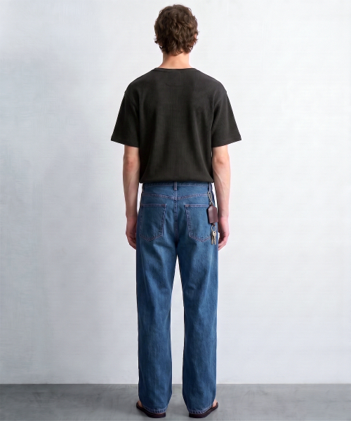 DE GRAND MATIN(ディグランドマーティン)の「Waffle Henley-neck T-shirt_Black(Tシャツ/カットソー・メンズ・ネイビー/ライトグレー/ブラック・MEDIUM/LARGE/X-LARGE)」の7枚目の写真