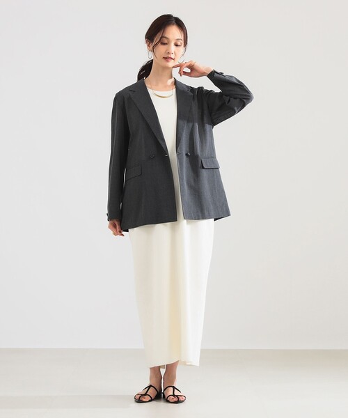 Demi-Luxe BEAMS(デミルクス ビームス)の「ポリエステル レーヨン 2ボタン ジャケット(テーラードジャケット・レディース・ベージュ/グレー・36/38)」の3枚目の写真