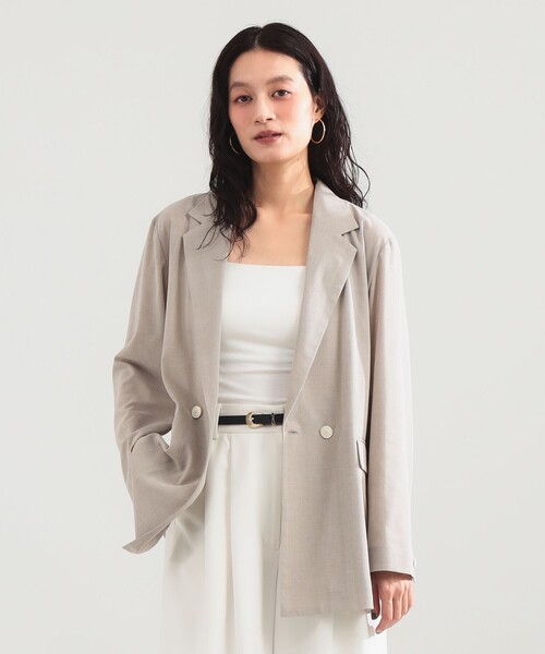 Demi-Luxe BEAMS(デミルクス ビームス)の「ポリエステル レーヨン 2ボタン ジャケット(テーラードジャケット・レディース・ベージュ/グレー・36/38)」の10枚目の写真