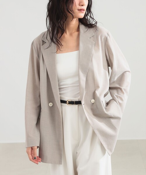 Demi-Luxe BEAMS(デミルクス ビームス)の「ポリエステル レーヨン 2ボタン ジャケット(テーラードジャケット・レディース・ベージュ/グレー・36/38)」の11枚目の写真