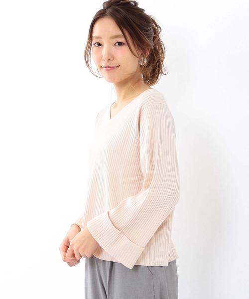 Another Edition（アナザーエディション）の「リブVネックプルオーバー/AEBC　RIB V/N PO◆（ニット/セーター・レディース・ライトグレー/ライトピンク/オリーブ/ライトブルー・FREE）」の4枚目の写真