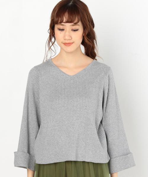 Another Edition（アナザーエディション）の「リブVネックプルオーバー/AEBC　RIB V/N PO◆（ニット/セーター・レディース・ライトグレー/ライトピンク/オリーブ/ライトブルー・FREE）」の10枚目の写真