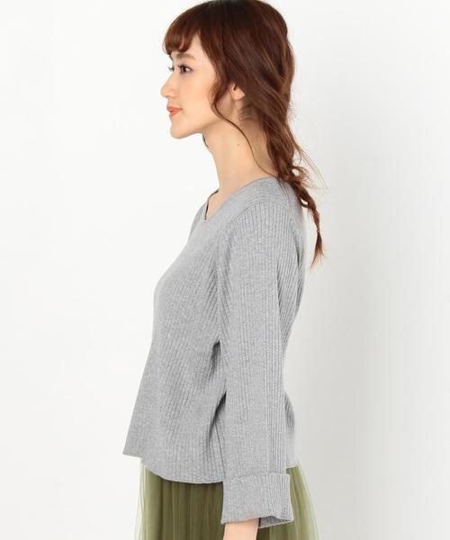 Another Edition（アナザーエディション）の「リブVネックプルオーバー/AEBC　RIB V/N PO◆（ニット/セーター・レディース・ライトグレー/ライトピンク/オリーブ/ライトブルー・FREE）」の11枚目の写真