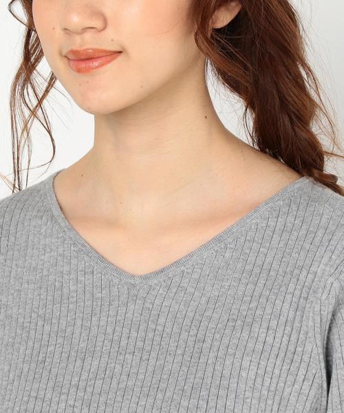 Another Edition（アナザーエディション）の「リブVネックプルオーバー/AEBC　RIB V/N PO◆（ニット/セーター・レディース・ライトグレー/ライトピンク/オリーブ/ライトブルー・FREE）」の5枚目の写真