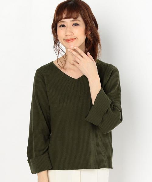 Another Edition（アナザーエディション）の「リブVネックプルオーバー/AEBC　RIB V/N PO◆（ニット/セーター・レディース・ライトグレー/ライトピンク/オリーブ/ライトブルー・FREE）」の19枚目の写真