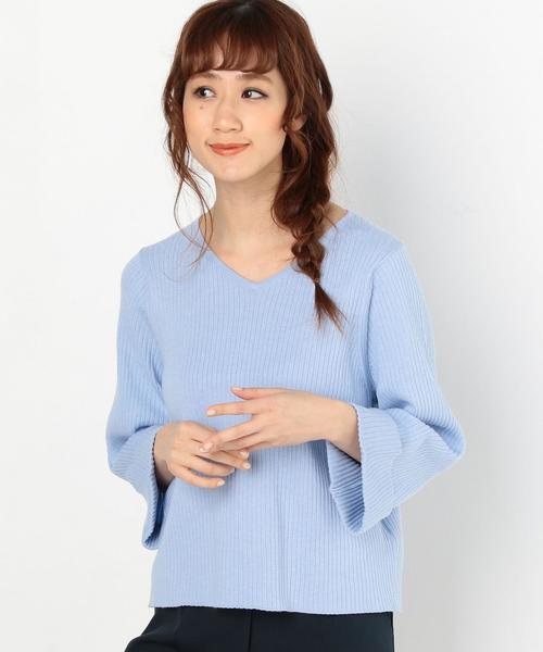 Another Edition（アナザーエディション）の「リブVネックプルオーバー/AEBC　RIB V/N PO◆（ニット/セーター・レディース・ライトグレー/ライトピンク/オリーブ/ライトブルー・FREE）」の20枚目の写真