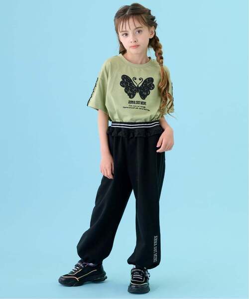 ANNA SUI mini(アナスイ・ミニ)の「【親子リンク】レース蝶ビッグT(Tシャツ/カットソー・レディース・パープル/ライトカーキ・L(130-140cm)/L 155-165cm/L(145-155cm))」の4枚目の写真
