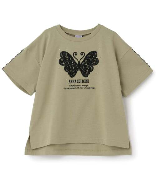ANNA SUI mini(アナスイ・ミニ)の「【親子リンク】レース蝶ビッグT(Tシャツ/カットソー・レディース・パープル/ライトカーキ・L(130-140cm)/L 155-165cm/L(145-155cm))」の7枚目の写真