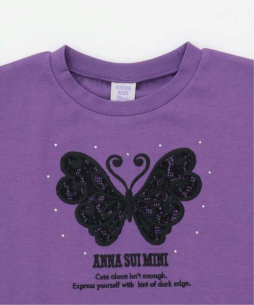 ANNA SUI mini(アナスイ・ミニ)の「【親子リンク】レース蝶ビッグT(Tシャツ/カットソー・レディース・パープル/ライトカーキ・L(130-140cm)/L 155-165cm/L(145-155cm))」の10枚目の写真
