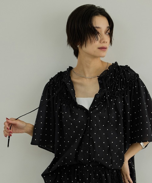 crinkle crinkle crinkle(クリンクルクリンクルクリンクル)の「【WEB先行販売】【crinkle crinkle crinkle】別注ドットコットンブラウス(シャツ/ブラウス・レディース・ブラック系その他・FREE)」の3枚目の写真