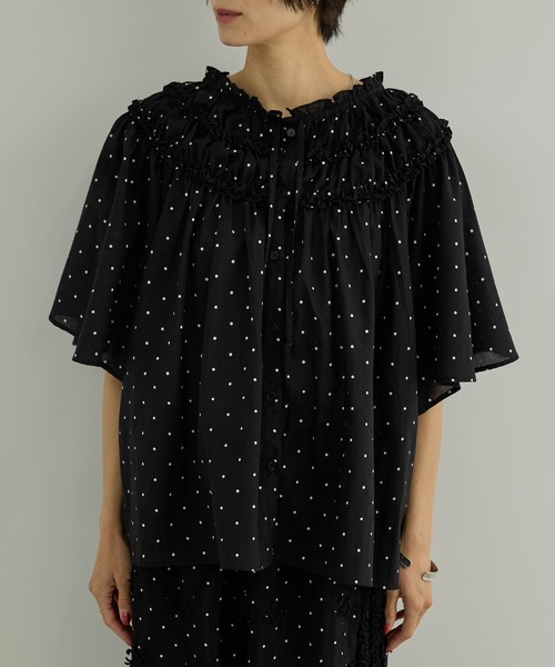 crinkle crinkle crinkle(クリンクルクリンクルクリンクル)の「【WEB先行販売】【crinkle crinkle crinkle】別注ドットコットンブラウス(シャツ/ブラウス・レディース・ブラック系その他・FREE)」の4枚目の写真