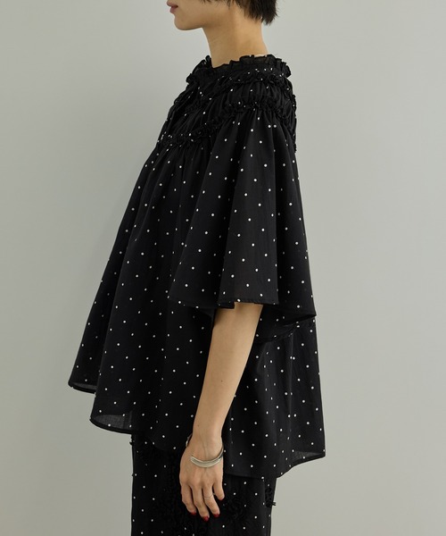 crinkle crinkle crinkle(クリンクルクリンクルクリンクル)の「【WEB先行販売】【crinkle crinkle crinkle】別注ドットコットンブラウス(シャツ/ブラウス・レディース・ブラック系その他・FREE)」の5枚目の写真