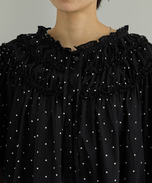 crinkle crinkle crinkle(クリンクルクリンクルクリンクル)の「【WEB先行販売】【crinkle crinkle crinkle】別注ドットコットンブラウス(シャツ/ブラウス・レディース・ブラック系その他・FREE)」の7枚目の写真
