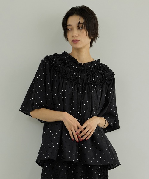 crinkle crinkle crinkle(クリンクルクリンクルクリンクル)の「【WEB先行販売】【crinkle crinkle crinkle】別注ドットコットンブラウス(シャツ/ブラウス・レディース・ブラック系その他・FREE)」の11枚目の写真