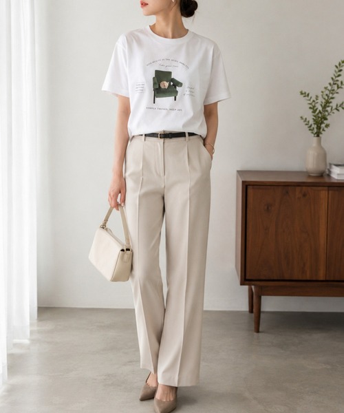 boemy(ボエミー)の「オーバーサイズ neco Tシャツ(Tシャツ/カットソー・レディース・ホワイト・M)」の4枚目の写真