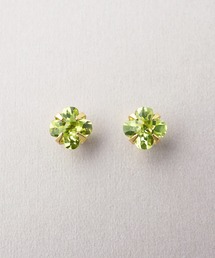 [ セカンドピアス] K18リリィカットペリドットピアス( YG)