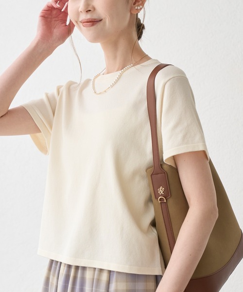 ROPE' PICNIC(ロペピクニック)の「ラメ混コンパクトニットTEE(ニット/セーター・レディース・ブラック/ホワイト/ワイン/ラベンダー・FREE)」の2枚目の写真