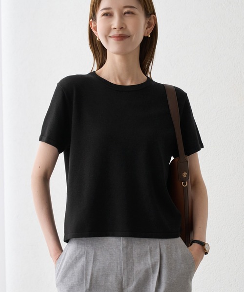 ROPE' PICNIC(ロペピクニック)の「ラメ混コンパクトニットTEE(ニット/セーター・レディース・ブラック/ホワイト/ワイン/ラベンダー・FREE)」の3枚目の写真