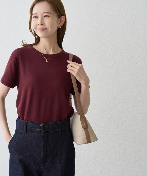 ROPE' PICNIC(ロペピクニック)の「ラメ混コンパクトニットTEE(ニット/セーター・レディース・ブラック/ホワイト/ワイン/ラベンダー・FREE)」の8枚目の写真