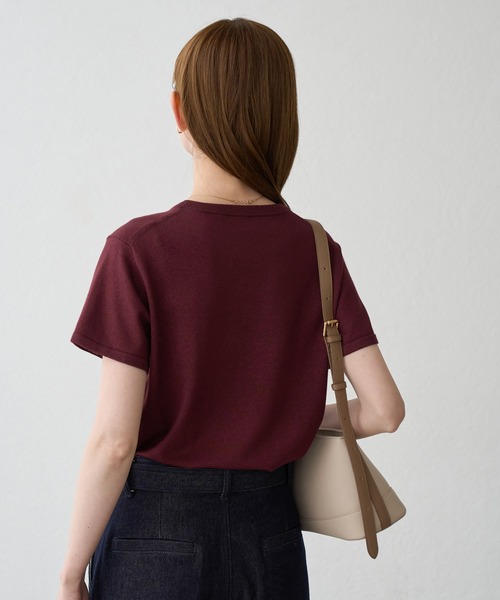 ROPE' PICNIC(ロペピクニック)の「ラメ混コンパクトニットTEE(ニット/セーター・レディース・ブラック/ホワイト/ワイン/ラベンダー・FREE)」の10枚目の写真