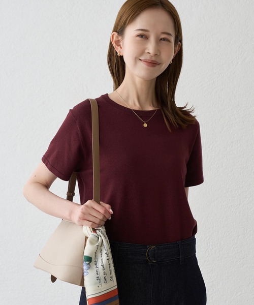 ROPE' PICNIC(ロペピクニック)の「ラメ混コンパクトニットTEE(ニット/セーター・レディース・ブラック/ホワイト/ワイン/ラベンダー・FREE)」の7枚目の写真