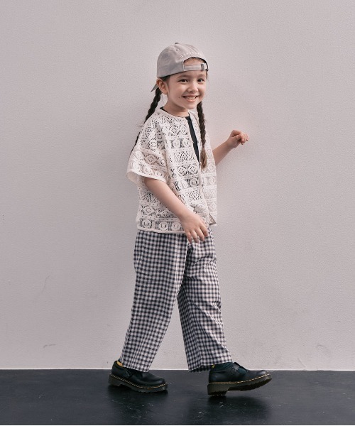 GROOVY COLORS(グルービーカラーズ)の「Cotton Dobby Ombre Plaid Pants(デニムパンツ・キッズ・ネイビー・145cm/135cm)」の4枚目の写真
