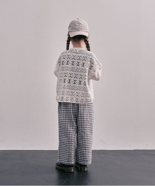 GROOVY COLORS(グルービーカラーズ)の「Cotton Dobby Ombre Plaid Pants(デニムパンツ・キッズ・ネイビー・145cm/135cm)」の5枚目の写真