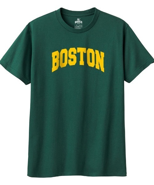 Ol' Basics(オールベーシックス)の「Ol' Basics(オール・ベーシックス) 半袖Tシャツ BOSTON ロゴ プリント 5.6オンス トップス カットソー レディース(Tシャツ/カットソー・レディース・バーガンディー/インディゴブルー/スミクロ/グリーン系・L/M)」の2枚目の写真
