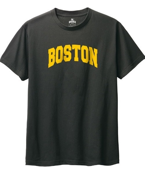 Ol' Basics(オールベーシックス)の「Ol' Basics(オール・ベーシックス) 半袖Tシャツ BOSTON ロゴ プリント 5.6オンス トップス カットソー レディース(Tシャツ/カットソー・レディース・バーガンディー/インディゴブルー/スミクロ/グリーン系・L/M)」の1枚目の写真