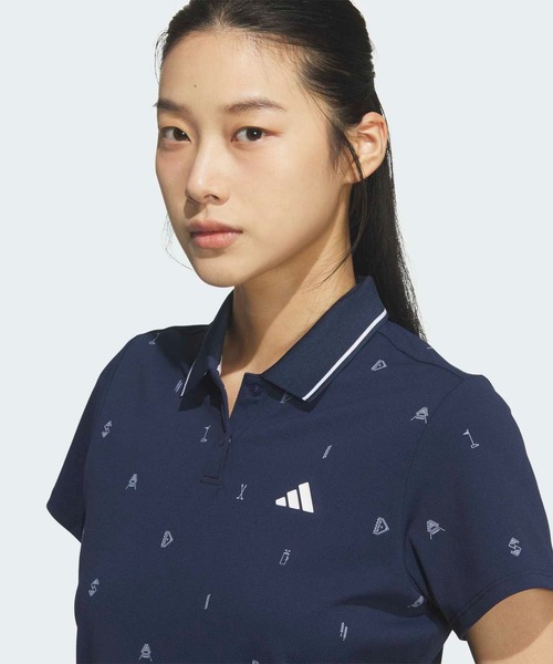 adidas(アディダス)の「クライマクール モノグラム 半袖シャツ【adidas Golf/アディダスゴルフ】(ポロシャツ・レディース・ブルー系その他・X-SMALL/X-LARGE/LARGE/SMALL/MEDIUM)」の3枚目の写真