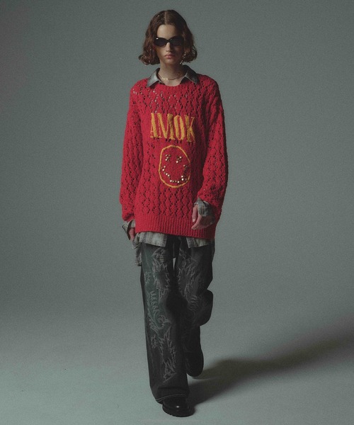 amok(アモク)の「EMBROIDERY DENIM PANTS(デニムパンツ・メンズ・ブラック/インディゴブルー・M/L/S)」の21枚目の写真