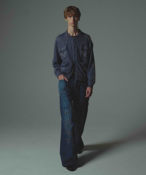 amok(アモク)の「EMBROIDERY DENIM PANTS(デニムパンツ・メンズ・ブラック/インディゴブルー・M/L/S)」の19枚目の写真