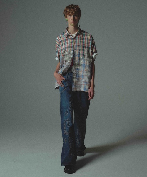 amok(アモク)の「EMBROIDERY DENIM PANTS(デニムパンツ・メンズ・ブラック/インディゴブルー・M/L/S)」の18枚目の写真